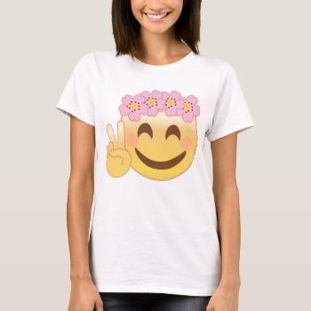 Peace Emoji T-shirt by BooPooBeeDooTShirts at Zazzle