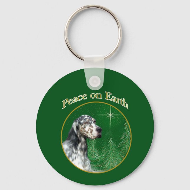 Peace English Setter Keychain (Front)