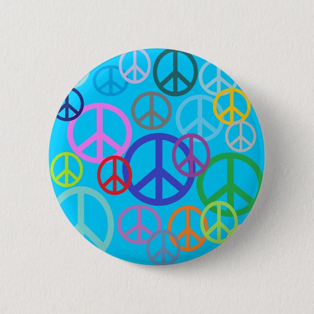 Peace Everywhere Pinback Button (Front)