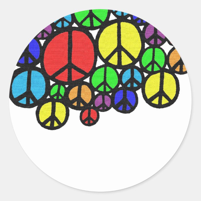 Peace Everywhere Round Stickers