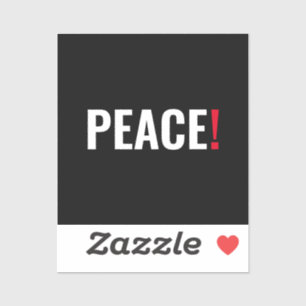 Peace exclamation point black white red anti war sticker
