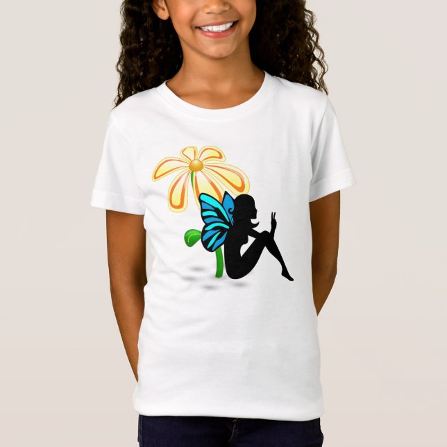 Peace Fairy Sitting Beneath a Yellow Flower T-Shirt (Front)