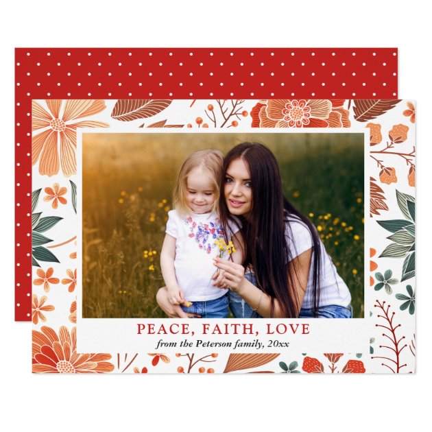 Peace Faith Love Seasonal Greeting Family Photo Invitation