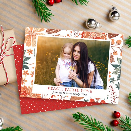 Peace Faith Love Seasonal Greeting Family Photo Invitation