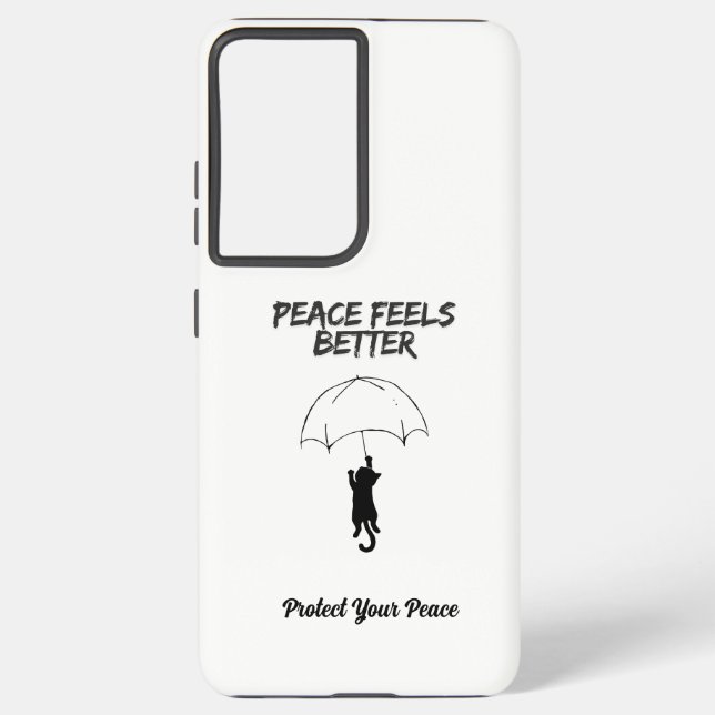 Peace Feels Better – Editable Quote Cat Samsung Ph Galaxy Case (Back)