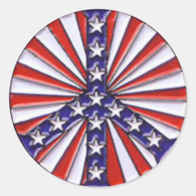 Peace Flag Classic Round Sticker (Front)