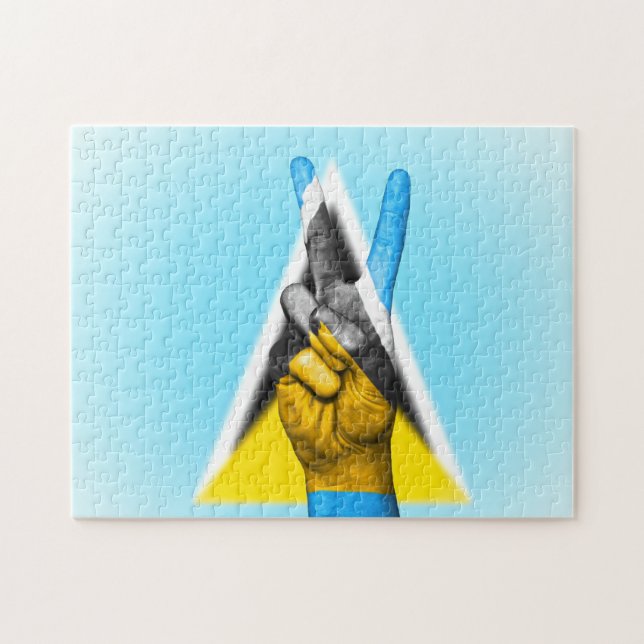 Peace Flag of Saint Lucia. Jigsaw Puzzle (Horizontal)