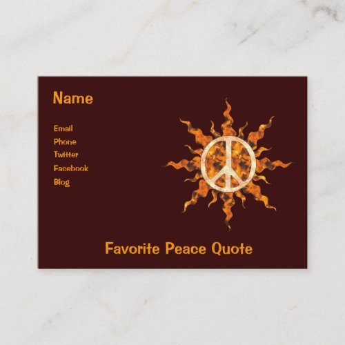 Peace Flame Spiral Business Card