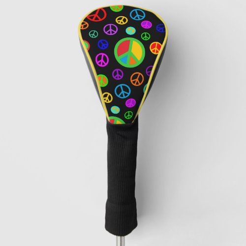 PEACE _ Flat pattern multicolored  your backgr Golf Head Cover