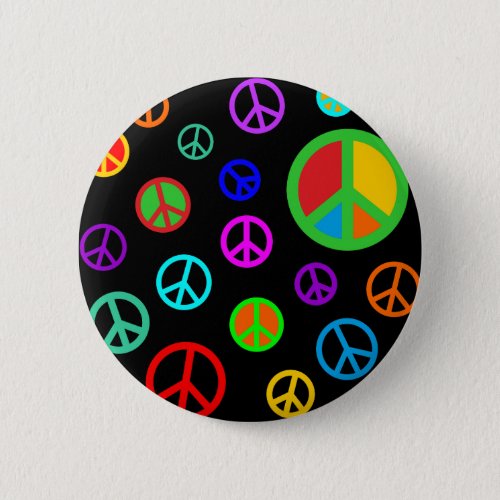 PEACE _ Flat pattern multicolored  your backgr Pinback Button