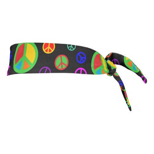 PEACE _ Flat pattern multicolored  your backgr Tie Headband