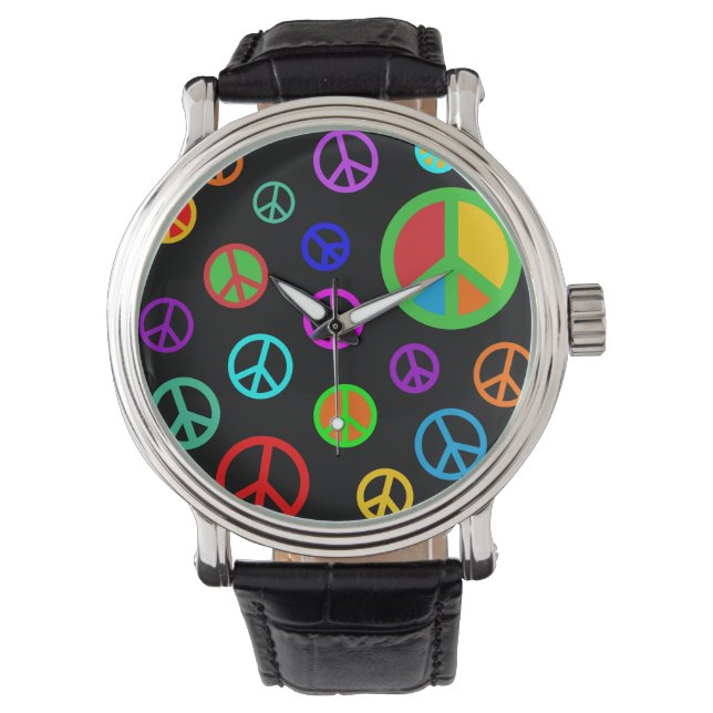 PEACE - Flat pattern multicolored + your backgr. Watch (Front)