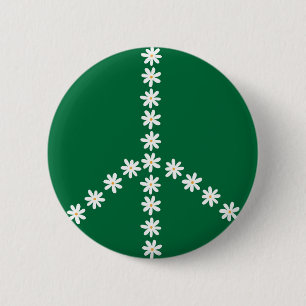 Peace Floral Button