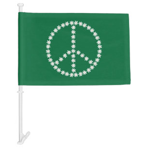 Peace Floral Car Flag