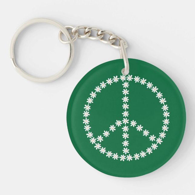 Peace Floral Keychain (Front)