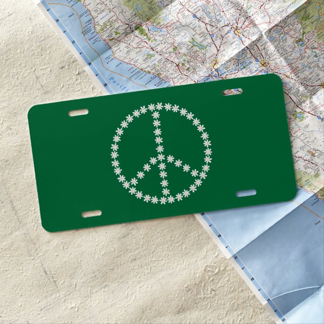 Peace Floral License Plate (In Situ)