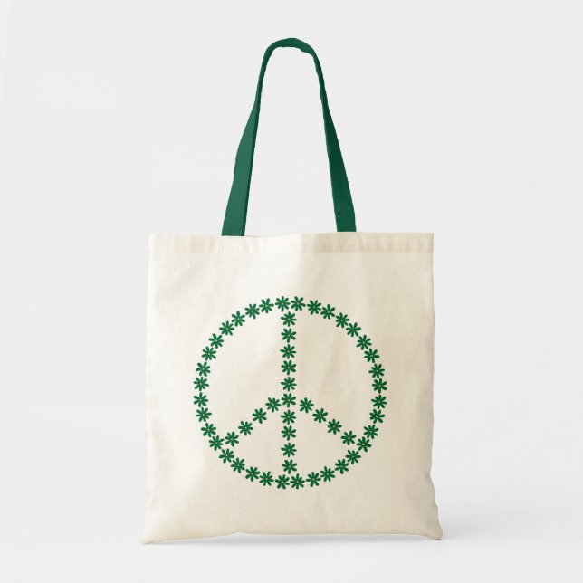 Peace Floral Tote Bag (Front)