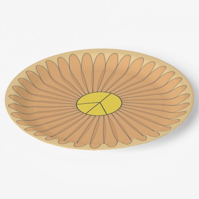 Peace Flower Paper Plate (Angled)