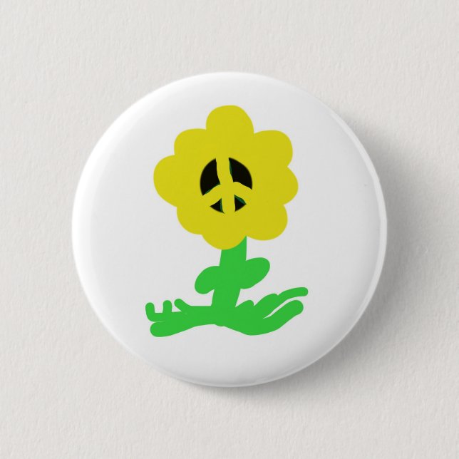 Peace Flower Pinback Button (Front)