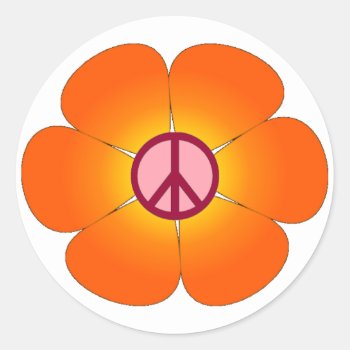 Peace Flower Sticker by jricher1321 at Zazzle