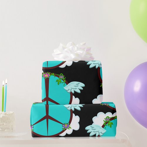 Peace Flowers Wrapping Paper
