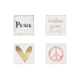 Peace Follow Your Heart Stone Magnet