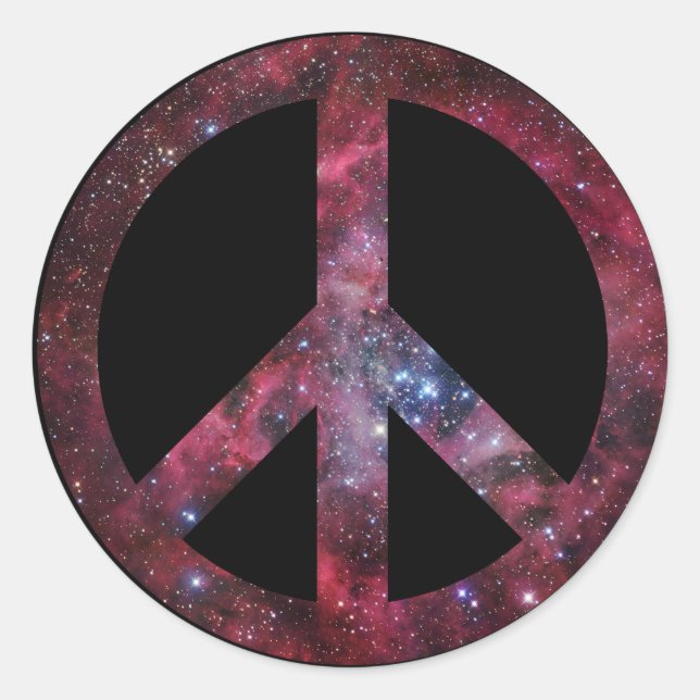 Peace for all the universe classic round sticker (Front)