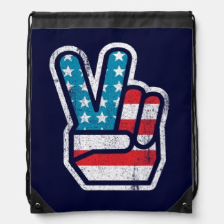 Peace For America Drawstring Backpack