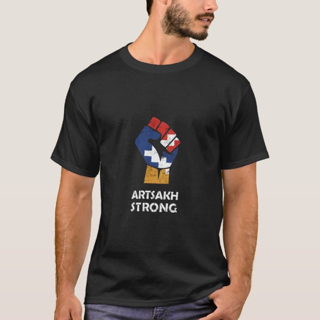 Peace For Armenian Distressed Strong Proud Artsakh T-Shirt (Front)
