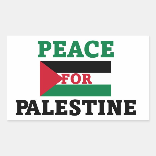 Peace for Palestine Rectangular Sticker (Front)
