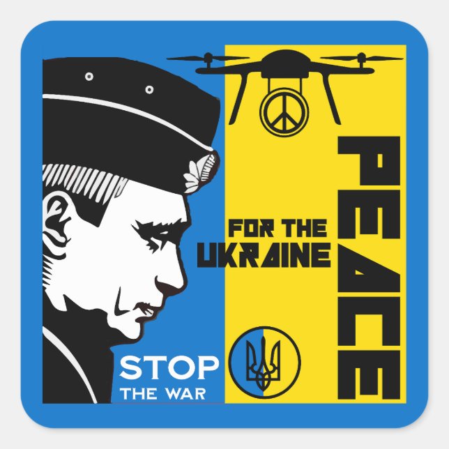 Peace For The Ukraine Square Sticker (Front)