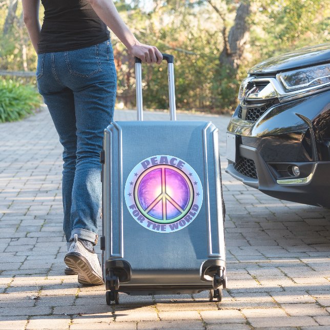Peace for the World ☮ Sticker (Suitcase Insitu)