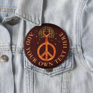 Peace For Trees - Flower Power Heart 1 Button