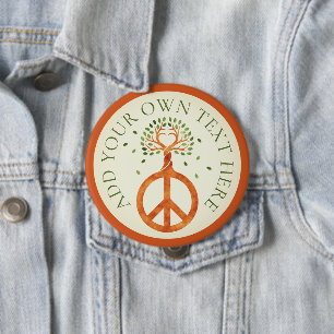 Peace For Trees - Flower Power Heart 1 Button