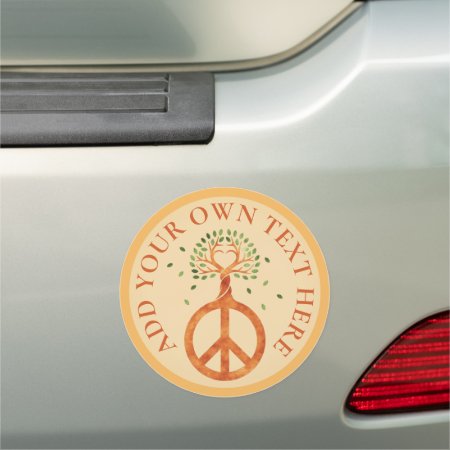 Peace For Trees - Flower Power Heart 1 Car Magnet