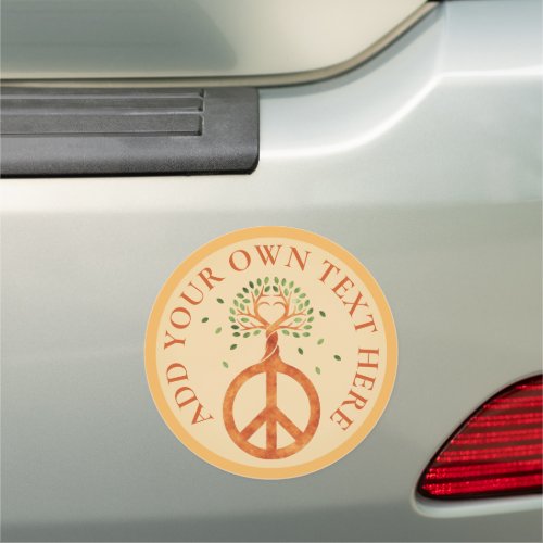 Peace For Trees _ Flower Power Heart 1 Car Magnet