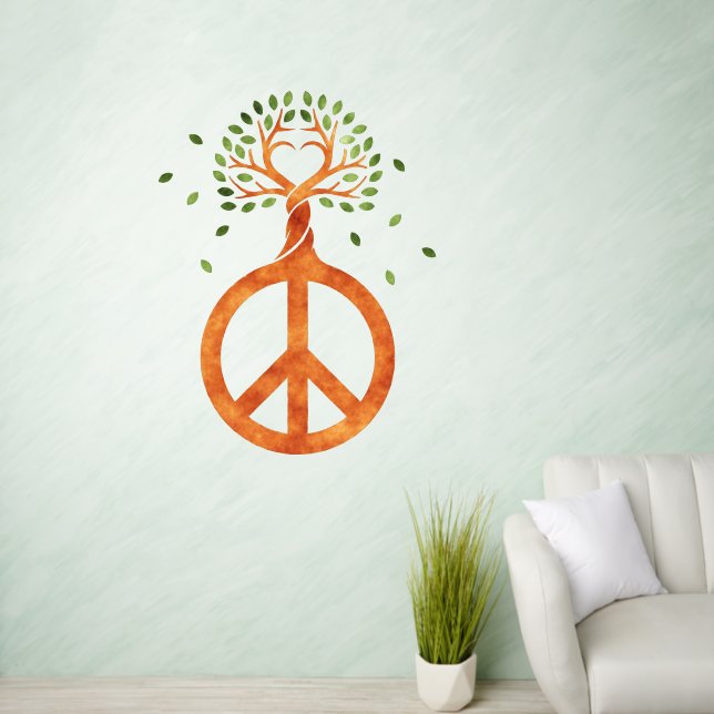 Peace For Trees - Flower Power Heart 1 Wall Decal (Living Room)