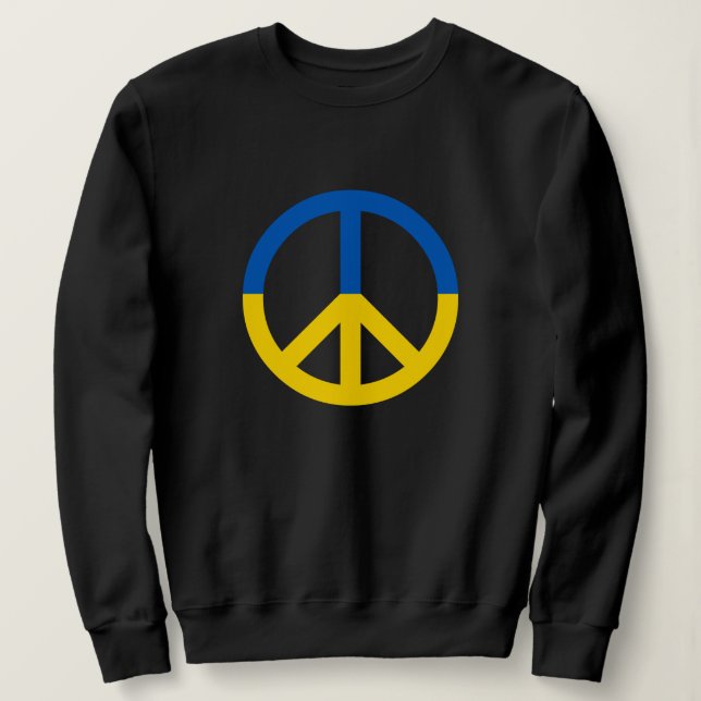 Peace for Ukraine Blue Yellow Flag Colors Sweatshirt (Design Front)