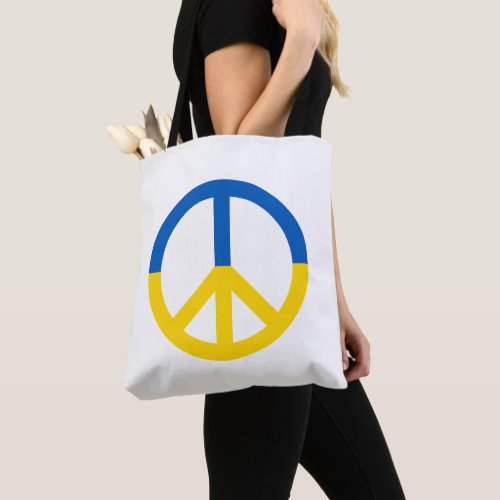 Peace for Ukraine Blue Yellow Flag Colors Symbol Tote Bag