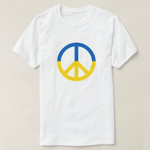 Peace for Ukraine Blue Yellow Flag Colors T_Shirt