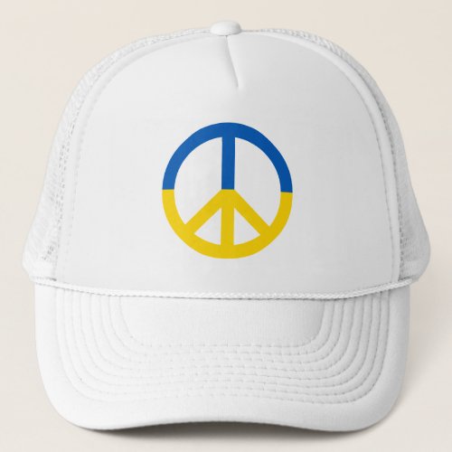 Peace for Ukraine Blue Yellow Flag Colors Trucker Hat