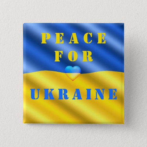 Peace For Ukraine _ Button Flag _ Support Freedom