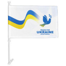 Peace for Ukraine Car Flag