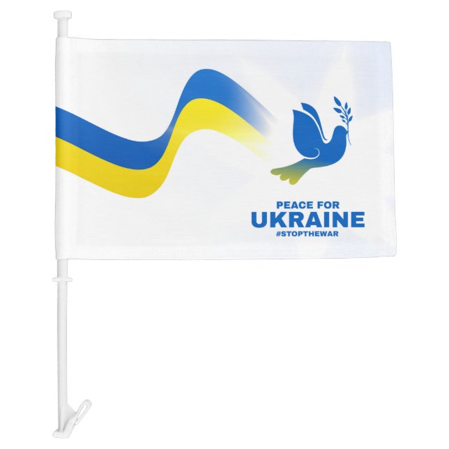 Peace for Ukraine Car Flag (Front)