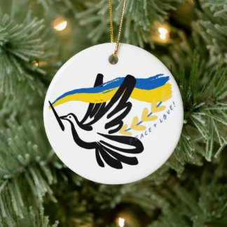 Peace for Ukraine Ceramic Ornament