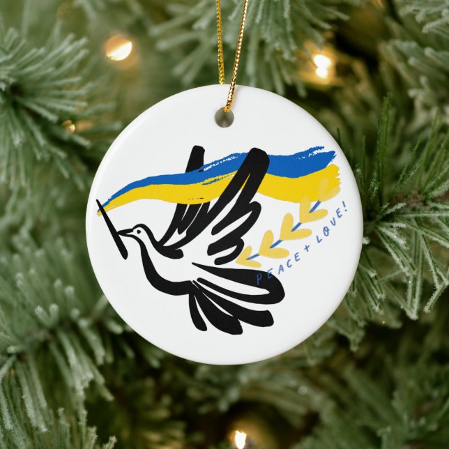 Peace for Ukraine Ceramic Ornament (Tree)