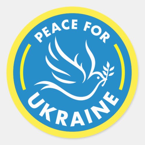 PEACE FOR UKRAINE  CLASSIC ROUND STICKER