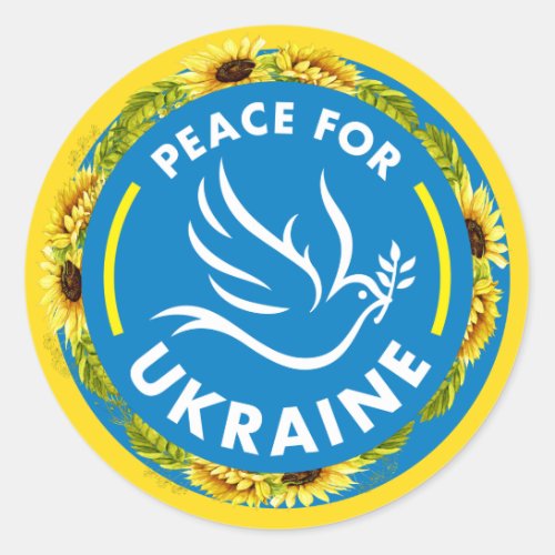 PEACE FOR UKRAINE  CLASSIC ROUND STICKER