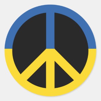 Peace For Ukraine Classic Round Sticker by boblet at Zazzle