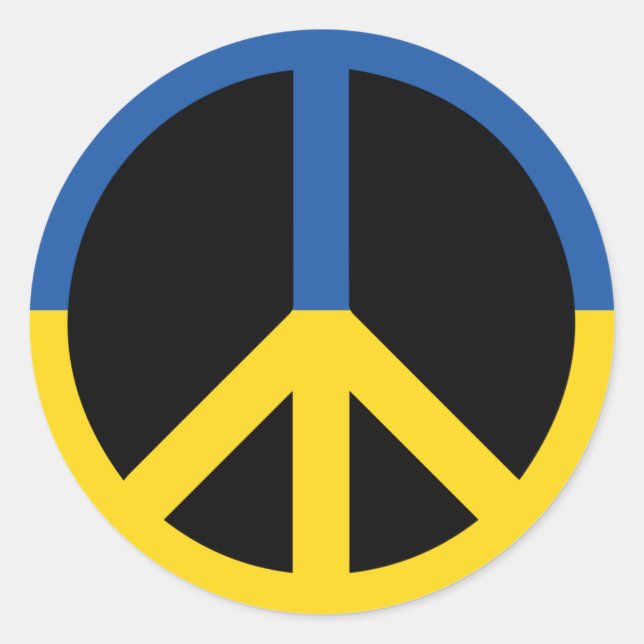 peace for ukraine classic round sticker (Front)